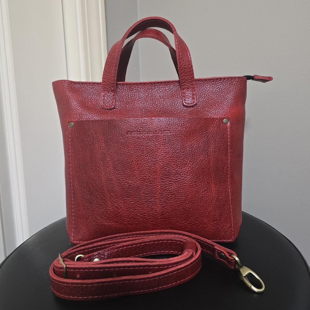 New Portland Leather Mini Crossbody - Color: Chili Red